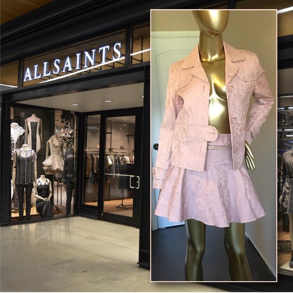 All Saints Dresses & Skirts - 𝗔𝗟𝗟 𝗦𝗔𝗜𝗡𝗧𝗦 Misty Pink Jacquard Jacket & Skirt Set